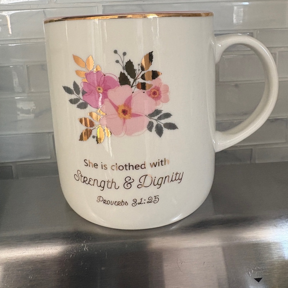 Strength and Dignity. Psalms ceramic coffee mug. Christian. Inspirational